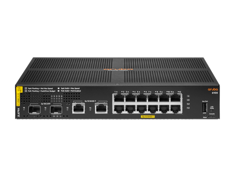HPE-Aruba-Networking-CX-6100-12G-Class4-PoE-2G2SFP-139W-Switch