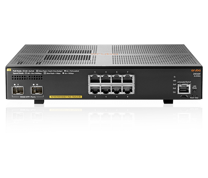2930F 8G PoE+ 2SFP+ Switch (JL258A)