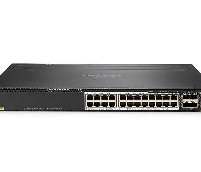 HPE Aruba Networking 6300M 24-port HPE Smart Rate 12.55GbE Class 6 PoE and 4-port SFP56 Switch (JL660A)